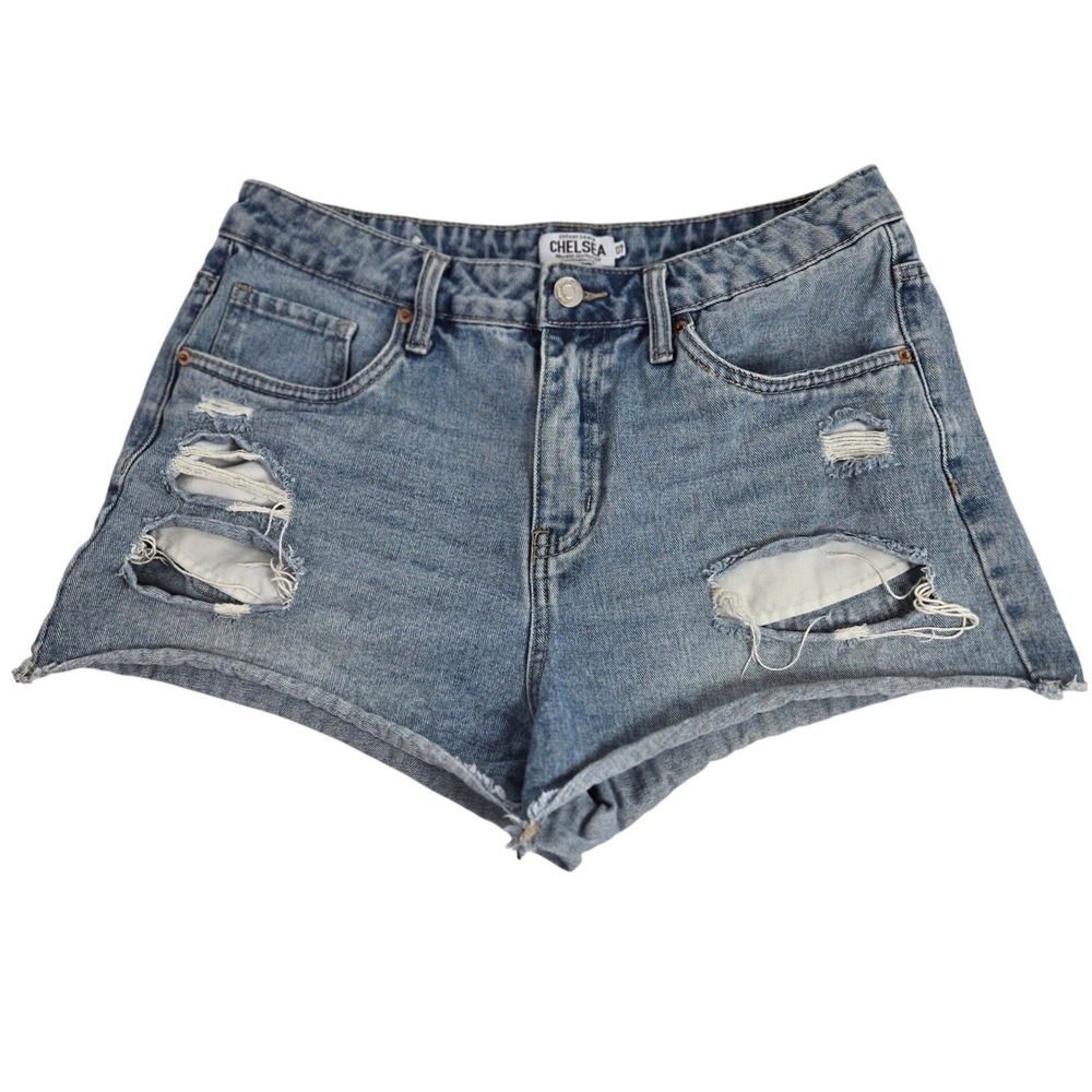 Refuge‎ Chelsea Denim Shorts Women's 7 High Rise Destructed Cutoff Distressed